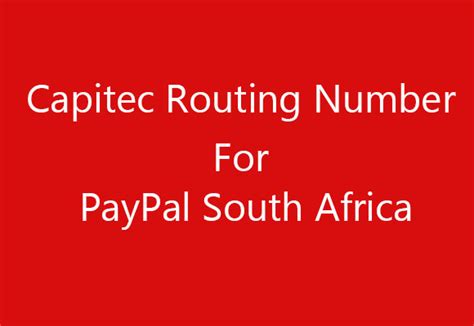 routing number for capitec bank south africa